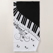 Serviette De Plage Piano Keyboard Music Design (Devant)