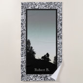Serviette De Plage Pic motoneige noir blanc (Devant)