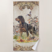 Serviette De Plage Picardy Spaniel, chasse aux oiseaux (Devant)