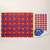 Serviette De Plage Pickleball American Drapeau rouge blanc et bleu (Devant)