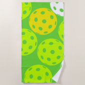 Serviette De Plage Pickleball Anniversaire Soirée Sport Vert (Devant)