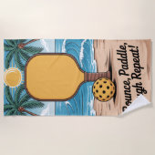 Serviette De Plage Pickleball Bounce Paddle Laugh Vacances répétées (Devant)