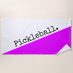 Serviette De Plage PICKLEBALL Bright Tropical rose blanc bloc de coul