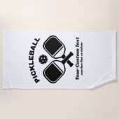 Serviette De Plage Pickleball Club Pickleball Paddle & Ball Custom (Devant)