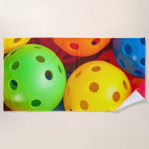 Serviette De Plage Pickleball coloré