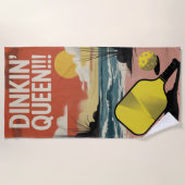 Serviette De Plage Pickleball Dinkin' Queen ! ! ! Cadeau pour elle (Devant)