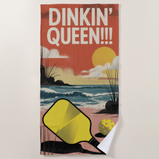 Serviette De Plage Pickleball Dinkin' Queen ! ! ! Cadeau pour elle