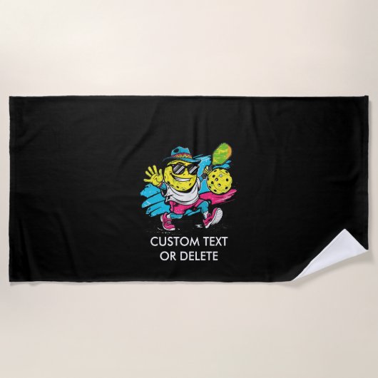Serviette De Plage pickleball drôle (Devant)