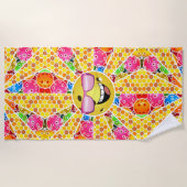 Serviette De Plage Pickleball est mon endroit heureux, Pickleball sou (Devant)