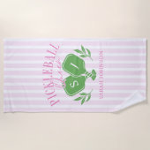 Serviette De Plage Pickleball Queen Nom personnalisé Monogramme (Devant)