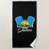 Serviette De Plage Pickleball Queen Player Paddleball Lover (Devant)