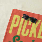 Serviette De Plage Pickleball Social Club Retro Paddle Court (En situation)