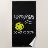 Serviette De Plage Pickleball Soft Sert Obtenir Crème Glace Pickle Ba (Devant)
