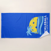 Serviette De Plage Pickleball Tropical Palm Tree Sun Votre texte pers (Devant)