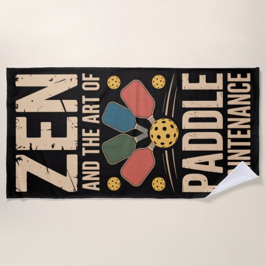 Serviette De Plage Pickleball Zen Paddle Maintenance Graphique (Devant)