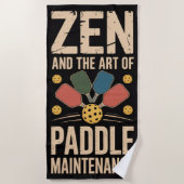 Serviette De Plage Pickleball Zen Paddle Maintenance Graphique (Devant)