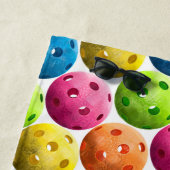 Serviette De Plage Pickleballs multicolores (En situation)