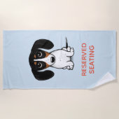 Serviette De Plage Piebald Dachshund | Chien mignon avec texte person (Devant)