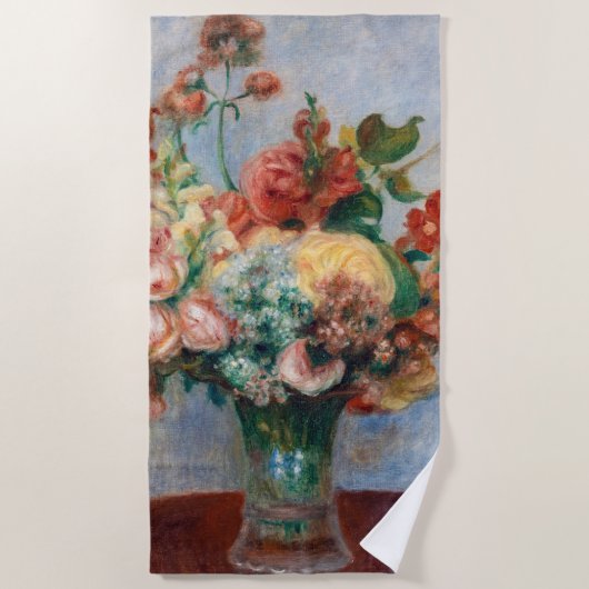 Serviette De Plage Pierre-Auguste Renoir - Fleurs dans un Vase (Devant)