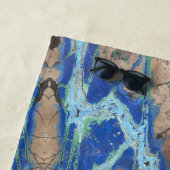 Serviette De Plage Pierre azurite Beige et Turquoise (En situation)