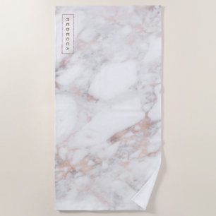 Serviette De Plage Pierre de marbre Rose-or moderne de luxe