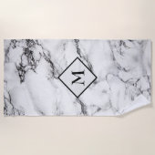 Serviette De Plage Pierre en marbre noir et gris clair (Devant)