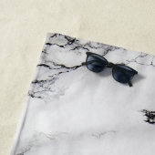 Serviette De Plage Pierre en marbre noir et gris clair (En situation)
