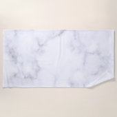 Serviette De Plage Pierre moderne en marbre blanc et gris (Devant)