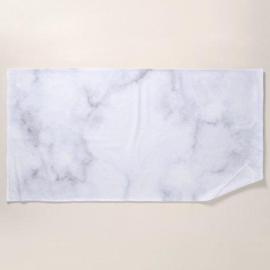 Serviette De Plage Pierre moderne en marbre blanc et gris (Devant)