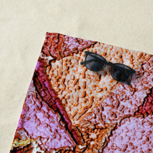 Serviette De Plage Pierres volcaniques peintes en violet rose