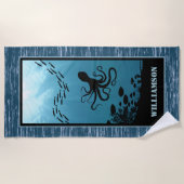 Serviette De Plage Pieuvre Récif Mer Bleue (Devant)