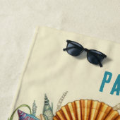 SERVIETTE DE PLAGE PIEUVRE ROSE STEAMPUNK WHIMSICAL FOU FUNKY (En situation)