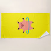 Serviette De Plage Pig Hula Hoop (Devant)