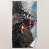 Serviette De Plage Pilote de vélo droit jetez l'oreiller (Devant)