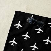 Serviette De Plage Pilote moderne noir et blanc d'avions (En situation)
