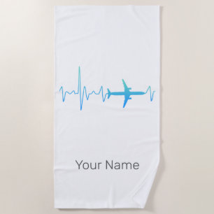 Serviette De Plage Pilote rétro-rétro-battement d'avion fréquence Vin