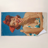 Serviette De Plage Pin-Up de la Plage Rétro (Devant)
