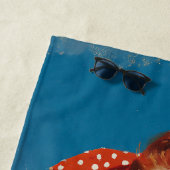 Serviette De Plage Pin-Up de la Plage Rétro (En situation)
