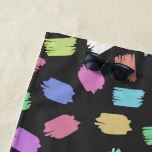 Serviette De Plage Pinceau de peinture contours, pinceaux colorés