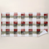 Serviette De Plage Pine Vert ivoire Rouge rayures Noël (Devant)