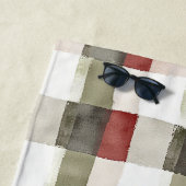 Serviette De Plage Pine Vert ivoire Rouge rayures Noël (En situation)