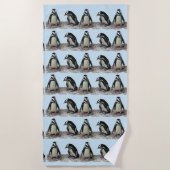 Serviette De Plage Pingouin Birds Blue Beach Towne (Devant)