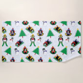 Serviette De Plage Pingouin de Noël (Devant)