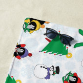 Serviette De Plage Pingouin de Noël (En situation)