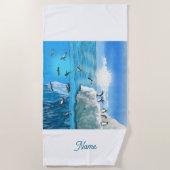 Serviette de plage Pingouins FR (Devant)