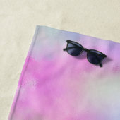 Serviette De Plage Pink Aqua Purple White Unicorn        (En situation)