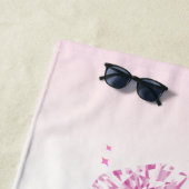 Serviette De Plage Pink Bling Diamond (En situation)