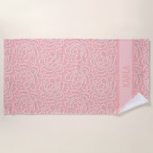 Serviette De Plage Pink Bridal Faux Lace Bachelorette  (Devant)