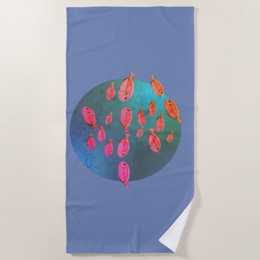 Serviette De Plage Pink Fishers Art Beach Towel (Devant)