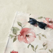 Serviette De Plage Pink Roses Floral  (En situation)